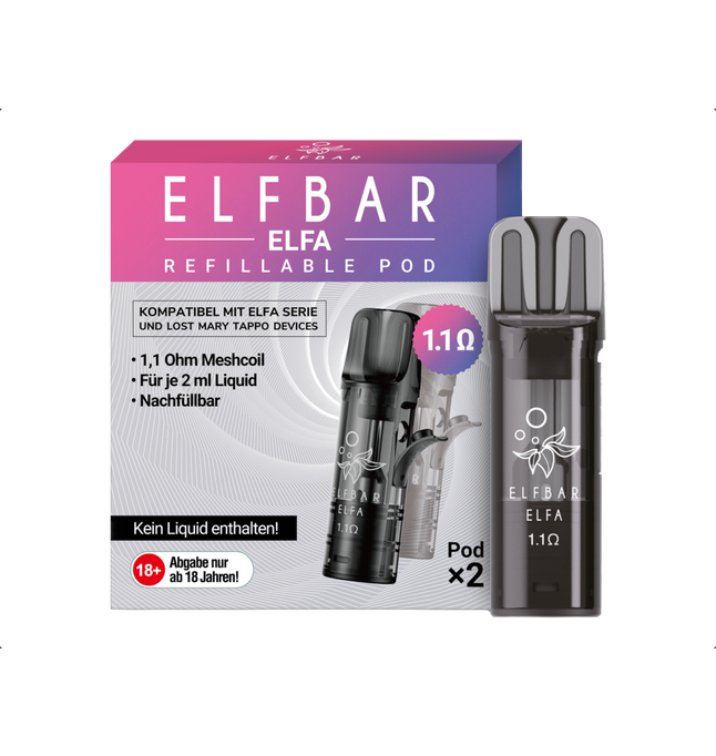 ELFBAR ELFA Refillable Pod 2er Pack – Wiederbefüllbare Leerpods
