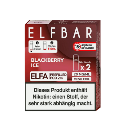 Elfbar ELFA Pod Blackberry Ice – 20 mgml (2er Pack)