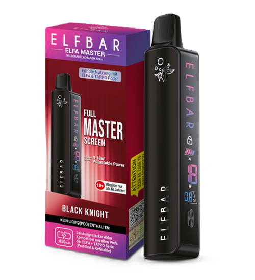 Elfbar Elfa Master Akku 850 mAh Black Knight – Maximale Power im eleganten Design