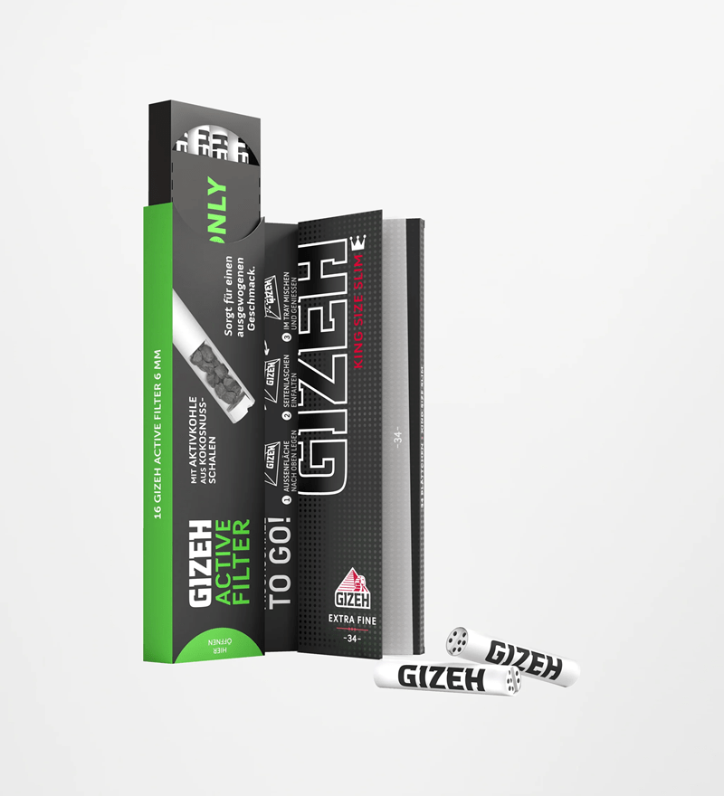 GIZEH BLACK King Size Slim + Active Filter Kombipack