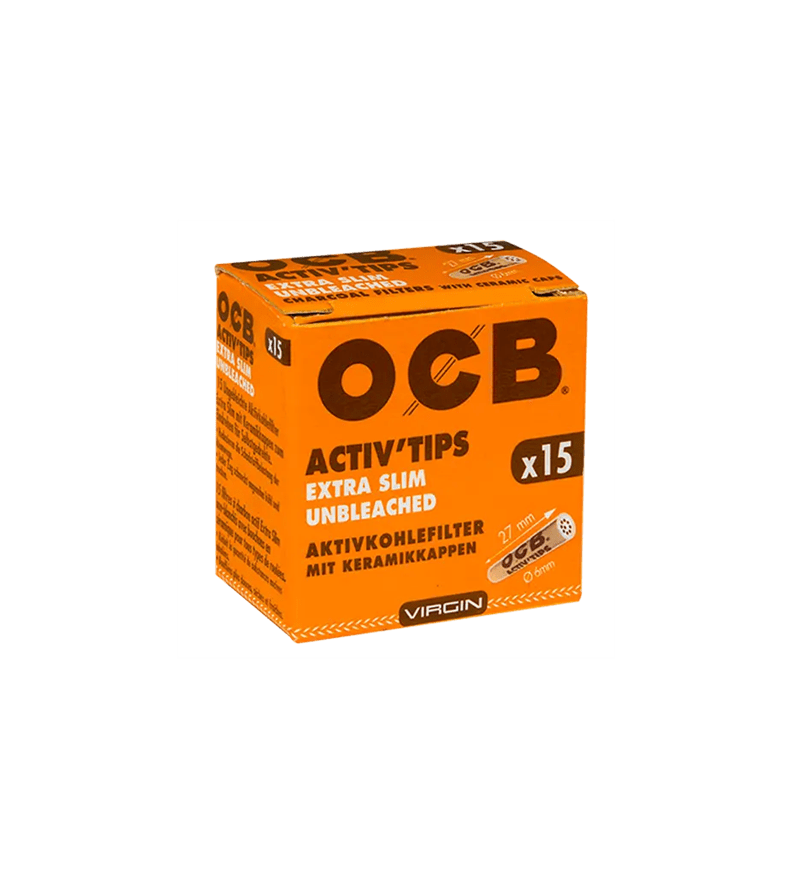 OCB Activ Tips Extra Slim Unbleached 6 mm