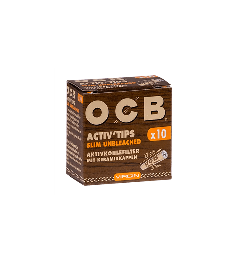 OCB Activ Tips Slim Unbleached 7 mm 10er