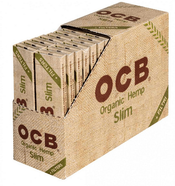OCB Organic Hemp Slim, OCB Hanf Papers + Tips, OCB Bio Blättchen, Single Wide Slim Papers, OCB ungebleicht, nachhaltige Blättchen, OCB Karton