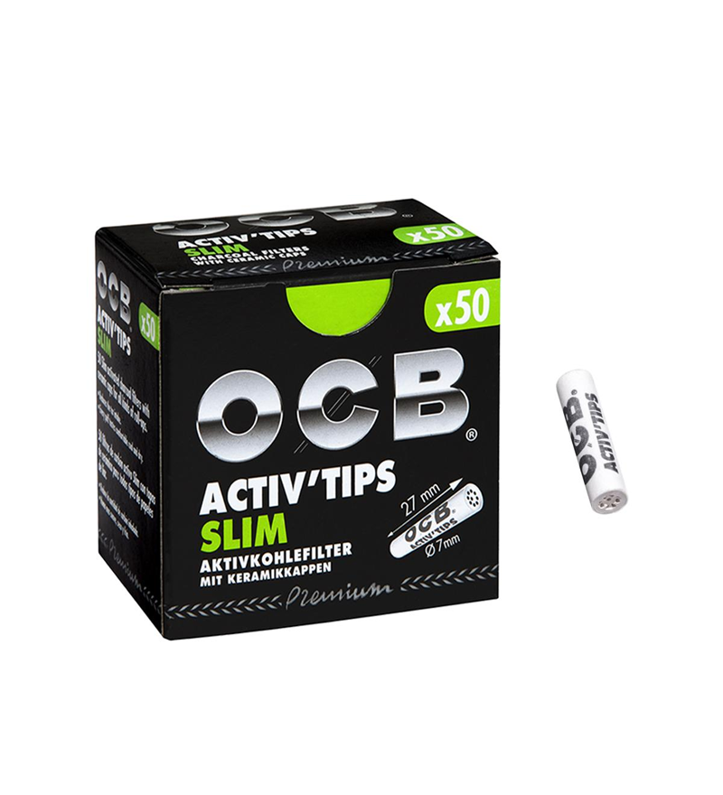 10x OCB Activ Tips Slim Aktivkohle-Filter 7mm – Großpack für sauberen Genuss