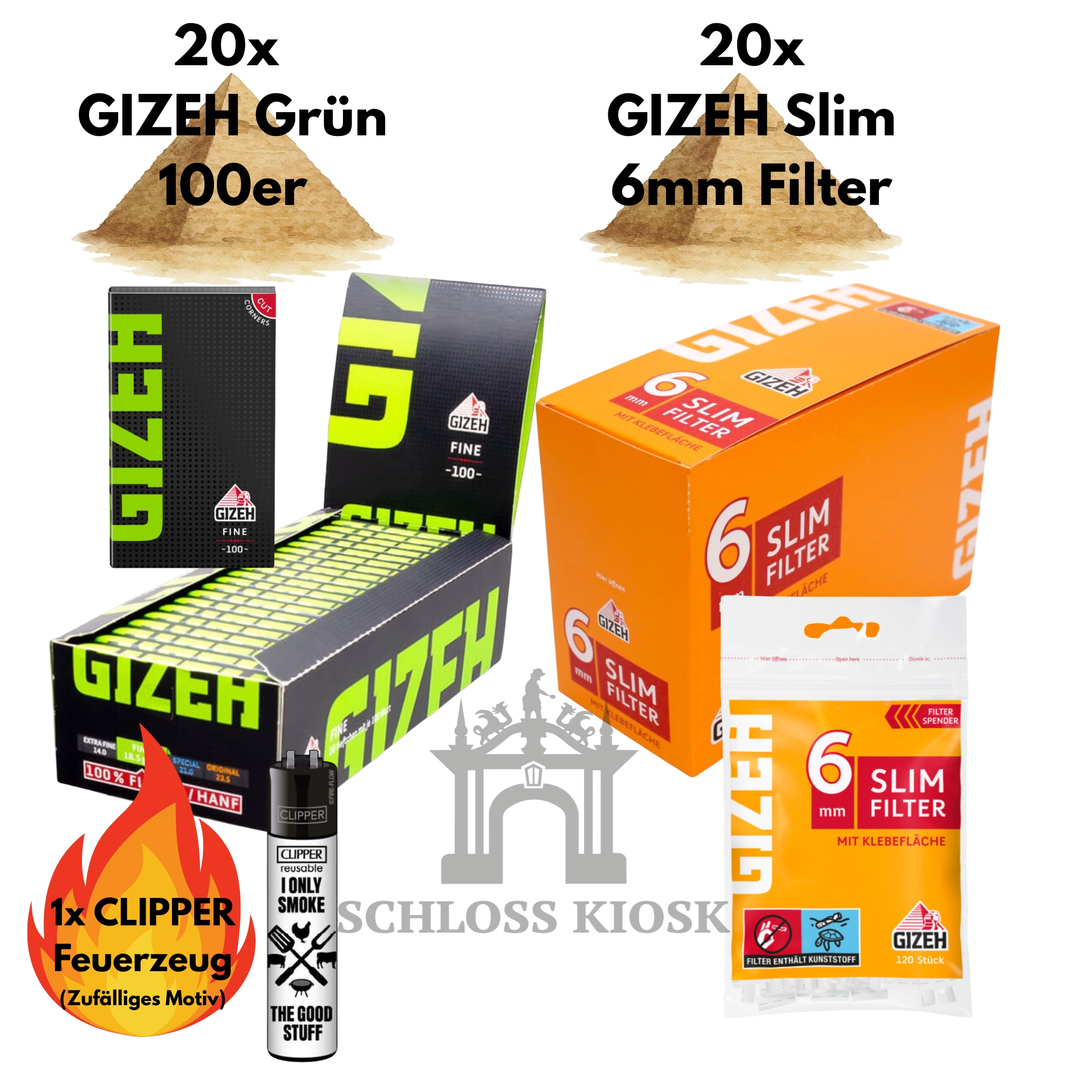 20x Gizeh Grün 20x Gizeh Slim + Clipper