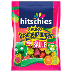Hitschler hitschies Saure Drachenzungen brizzl Bälle vegan 100g Beutel