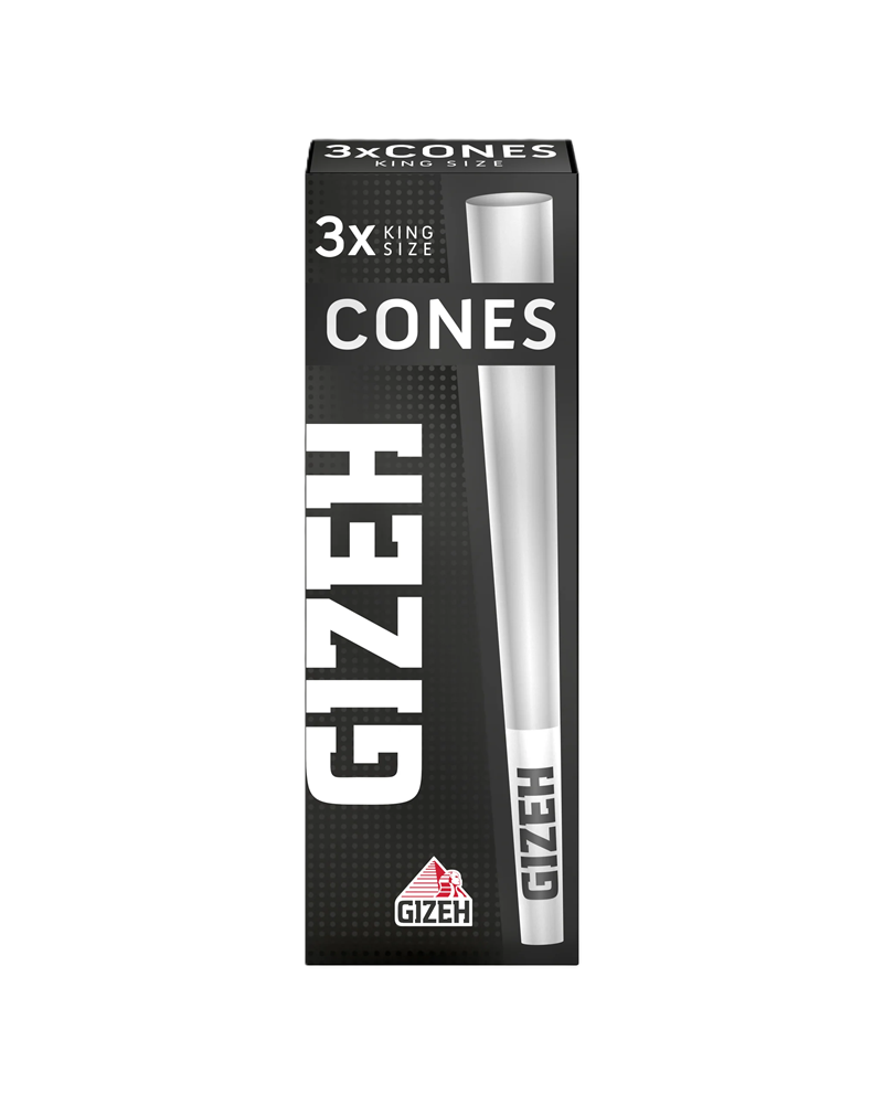 GIZEH BLACK Cones + Tip 3er – Vorgeformte King Size Cones