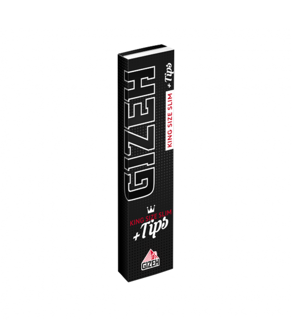 GIZEH BLACK King Size Slim + Tips – Premium Longpapers mit Filtertips