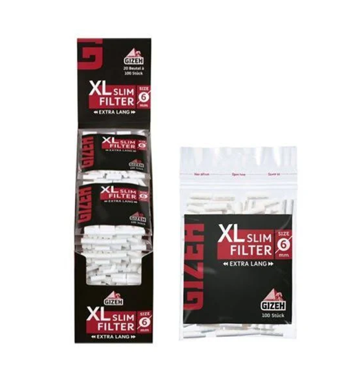 Gizeh Black XL Slim Filter 6mm – 20x100 Box