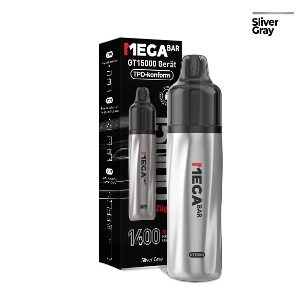 MEGABAR GT15000 Basisgerät – Silver Gray E-Zigarette