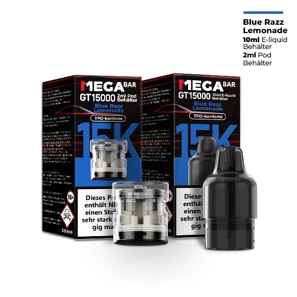 MEGABAR GT15000 Prefilled Pod-Liquid – Blue Razz Lemonade