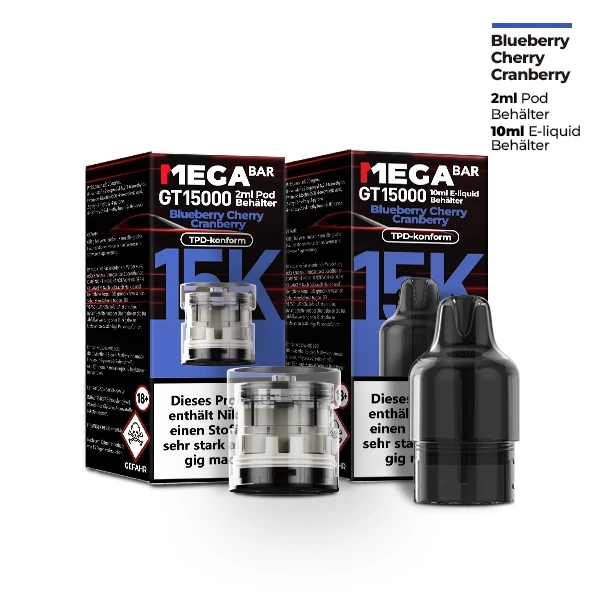 MEGABAR GT15000 Prefilled Pod-Liquid – Blueberry Cherry Cranberry