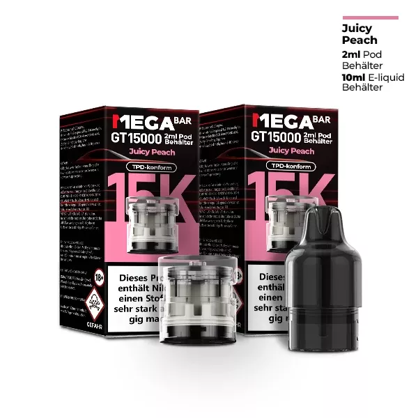 MEGABAR GT15000 Prefilled Pod-Liquid – Juicy Peach
