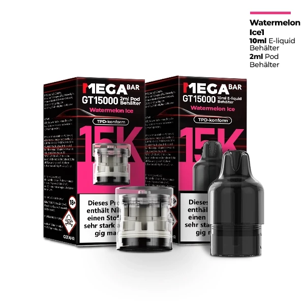 MEGABAR GT15000 Prefilled Pod-Liquid – Watermelon Ice
