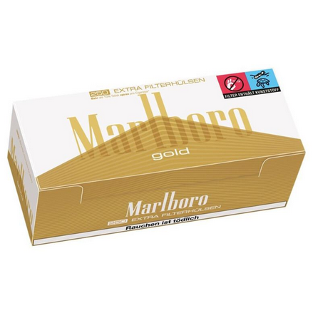 Marlboro Extra Gold Hülsen kaufen, Marlboro Gold Hülsen 250er Preis, milde Zigarettenhülsen Marlboro, Hülsen zum Stopfen Marlboro Gold, Marlboro Tubes Deutschland