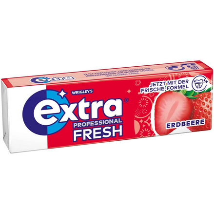 Wrigley's Extra Professional Fresh Erdbeere ohne Zucker – 10er Packung