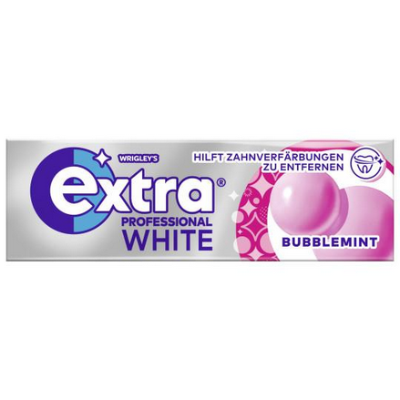 Wrigley's Extra Professional White Bubblemint ohne Zucker – 10er Packung
