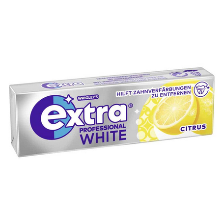 Wrigley's Extra Professional White Citrus ohne Zucker – 10er Packung