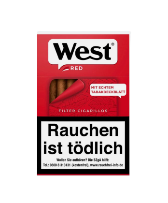 West Red Cigarillos 17, Filter Cigarillos kaufen, West Cigarillos Deutschland, kräftige Cigarillos, West Red Filter, Cigarillos mit Filter